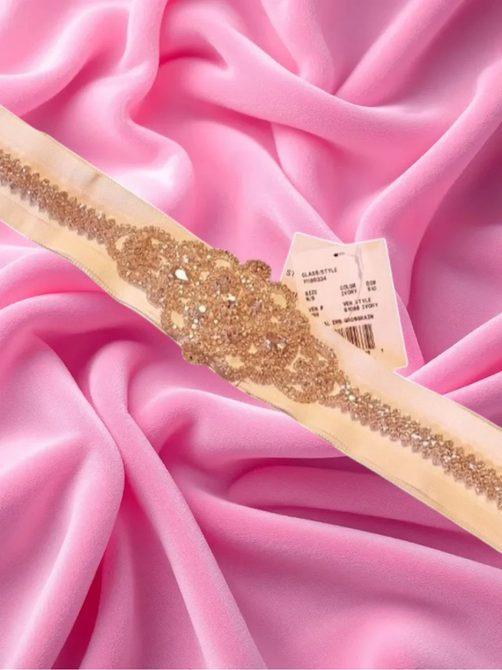 David’s Bridal NWT Classic Glam Bridal Formal Crystal Grosgrain Couture Sash